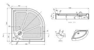 Душевой поддон Azario EDMONTON P210 R/L